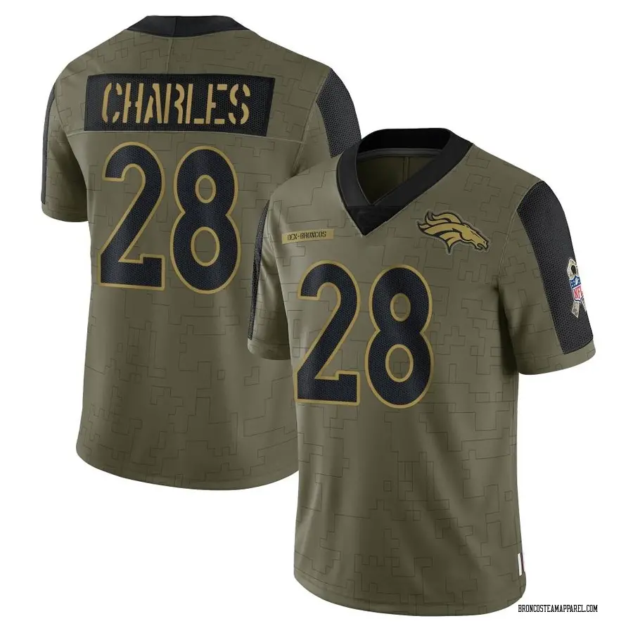 Jamaal Charles Denver Broncos Youth Limited 2021 Salute To Service Nike  Jersey - Olive