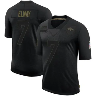 Nike Broncos 7 John Elway Olive Women Salute To Service Pullover