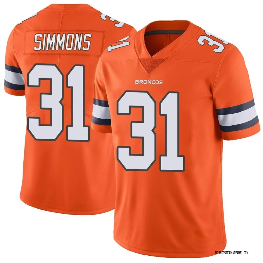 Nike Justin Simmons Orange Denver Broncos Vapor Limited Jersey